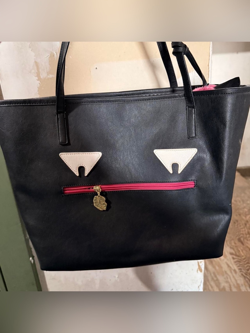 NWT Betsey Johnson Monster Face Black Tote Bag